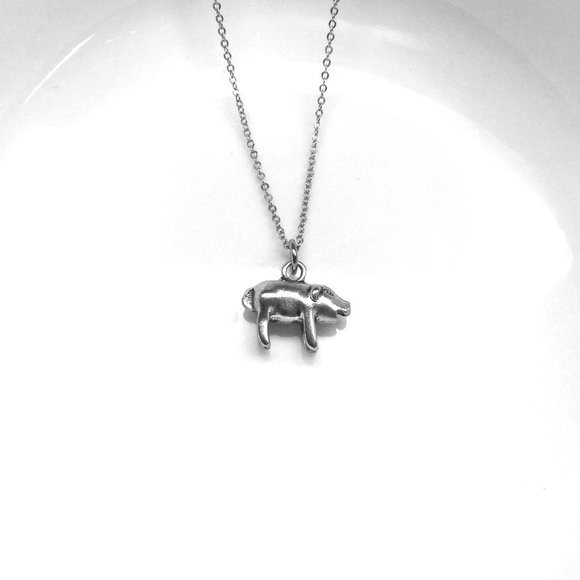 Miniature Pig Charm Necklace - Picture 2 of 2